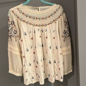 NEW Anthropologie Floral Blouse Large